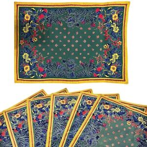 Williams Sonoma Provence Placemats Set of 6 Green Yellow Red Blue French Country